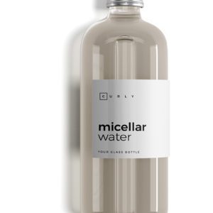 A bottle of water with the label " micellar water ".